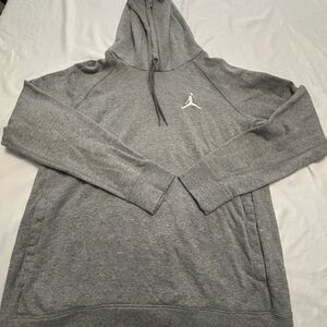 Jordan Men's Gray Pullover Hoodie with White Jumpman